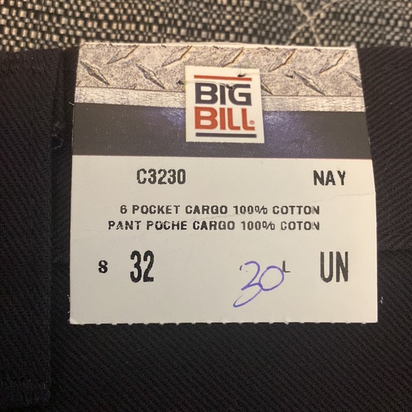 Big Bill Workwear Mens Uniform Pants size 32/30 - Picture 6 of 8